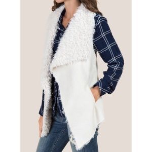White Faux Fur Vest